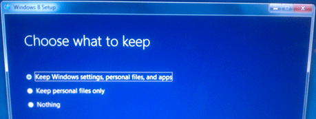 Windows 8 Setup, What to Keep
